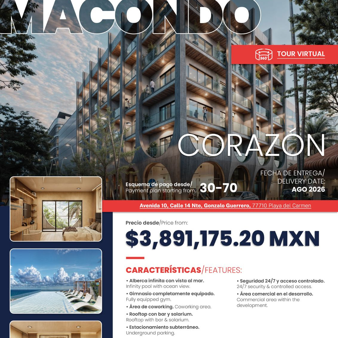 Macondo Corazón Playa del Carmen, Departamentos Boutique
